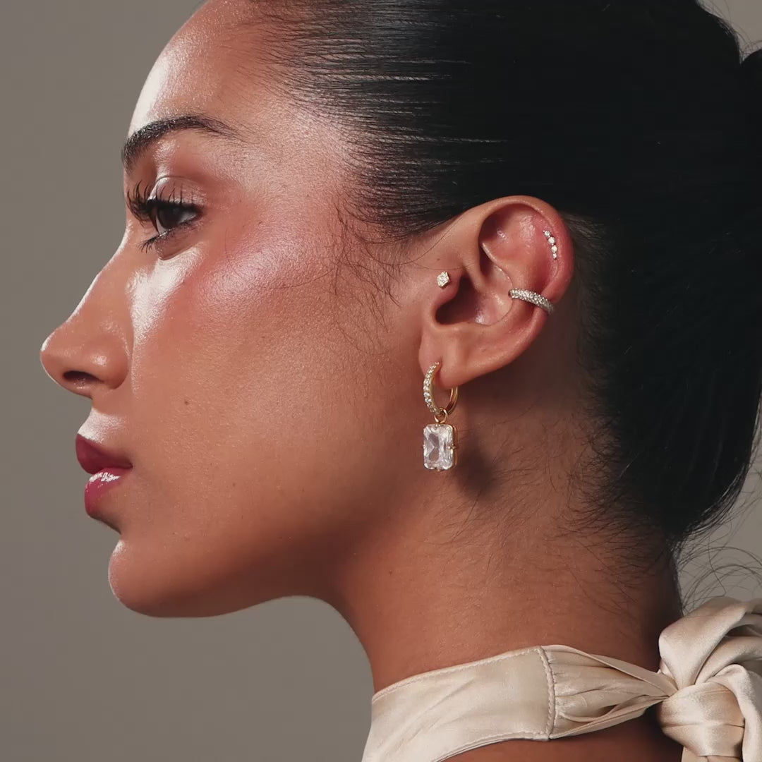 Luxe Diamond Drop Hoops