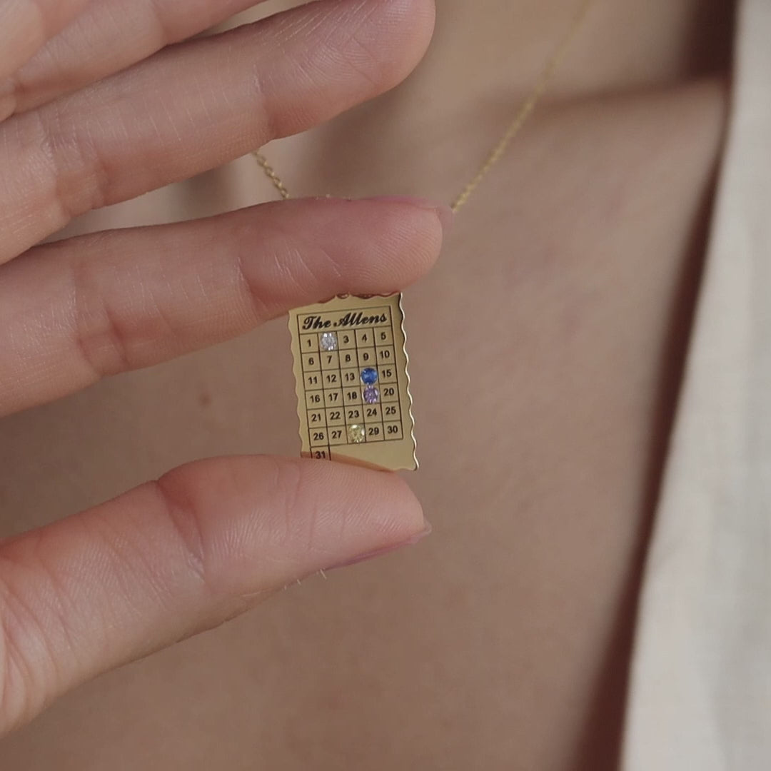 Calendar Birthstone Necklace
