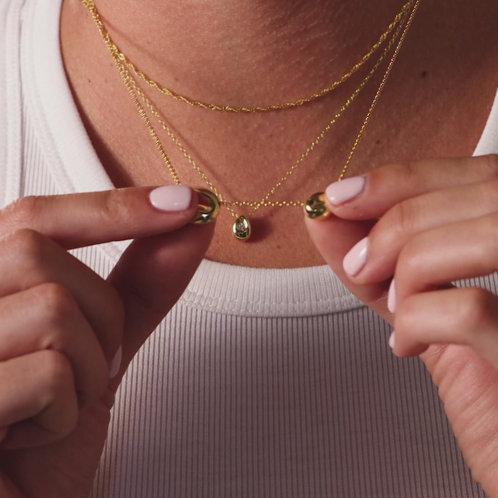 Duo Pebble Necklace in 18K Gold