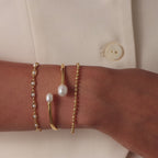 Serenity Pearl Cuff Bracelet in Silver