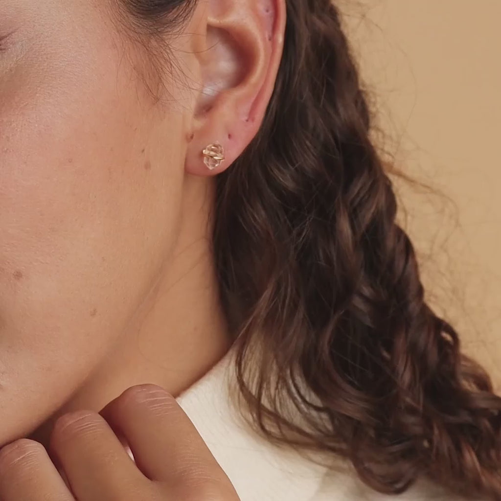 Pendientes de diamantes Herkimer