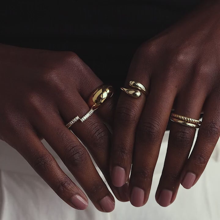 Duo Dome Ring in Silver
