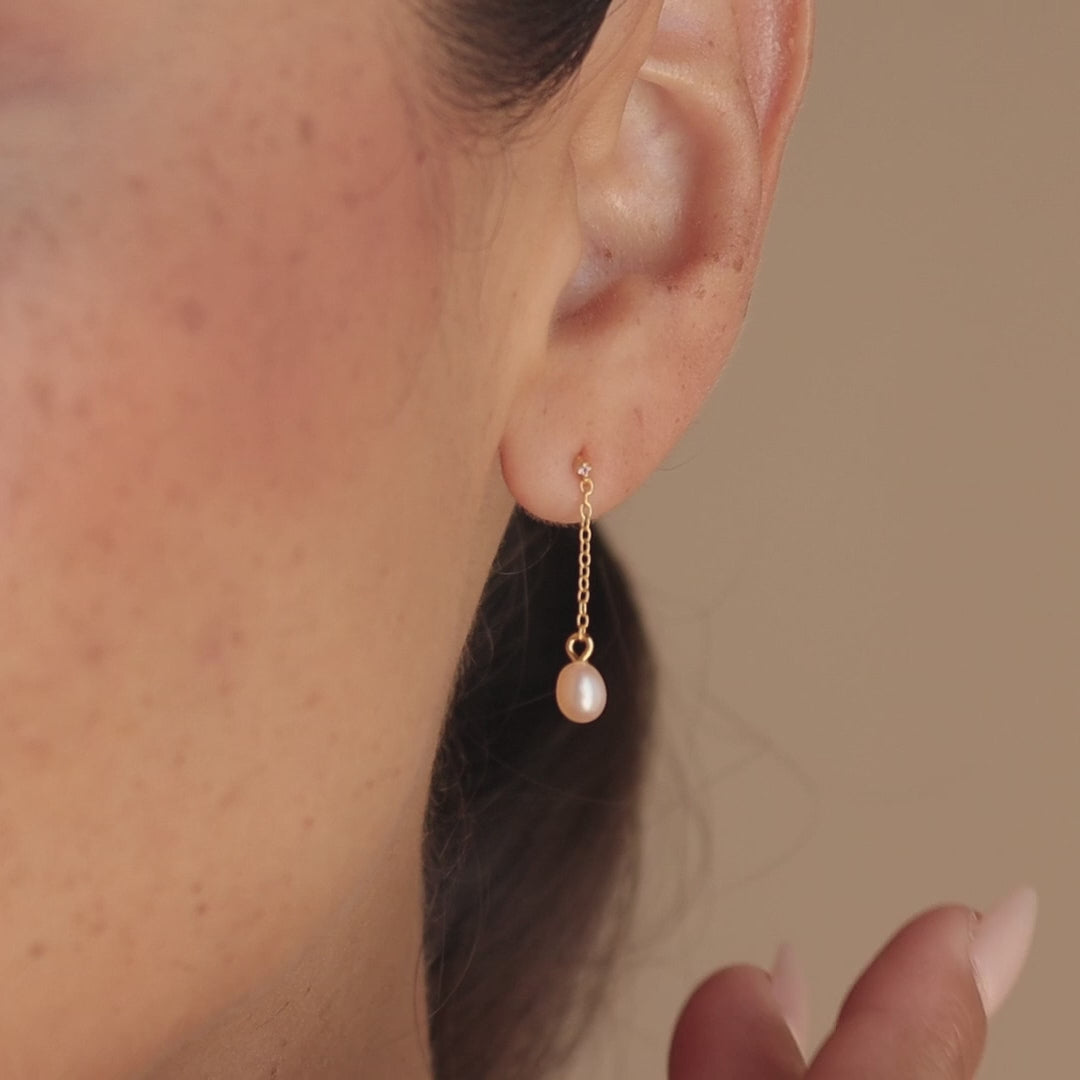 Isha Pink Pearl Earrings