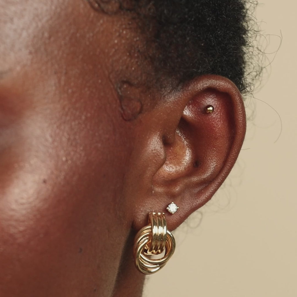 Triple Knot Earrings in Silver