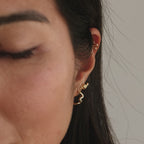 Pave Viper Huggies in 18K Gold