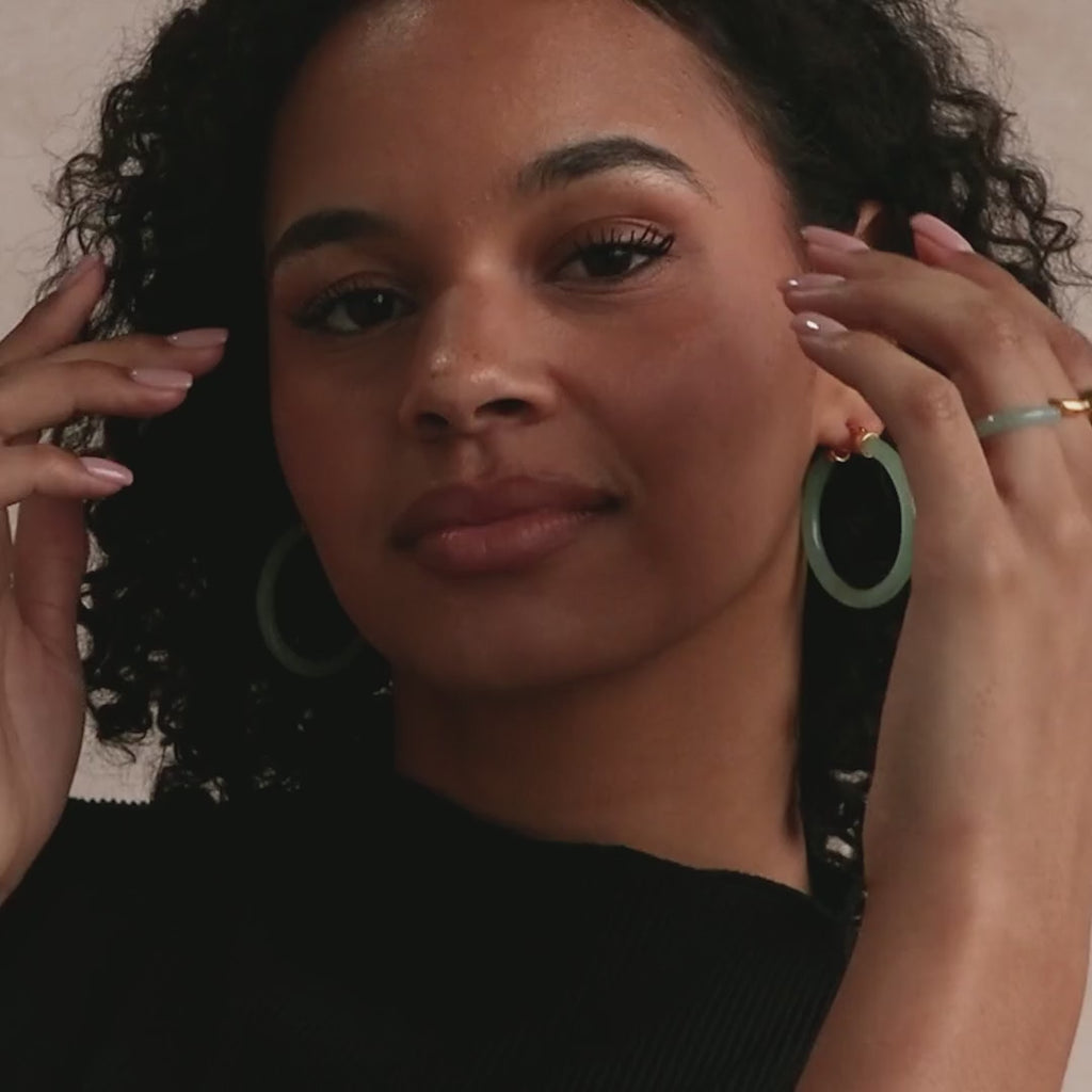 Large Jade Hoops