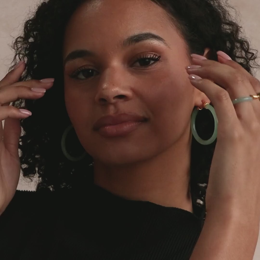 Large Jade Hoops