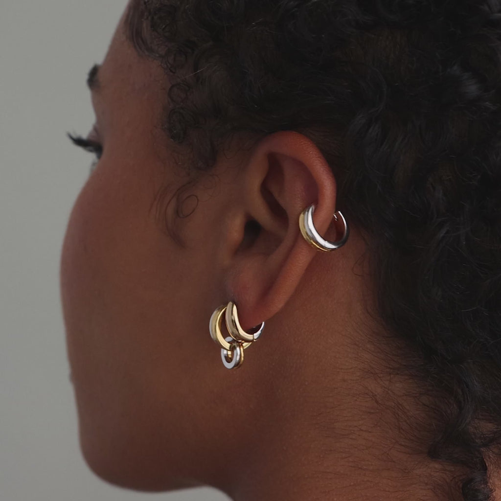 Mixed Metal Circle Hoops