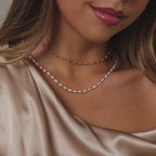Beaded Pearl Necklace in 18K Gold