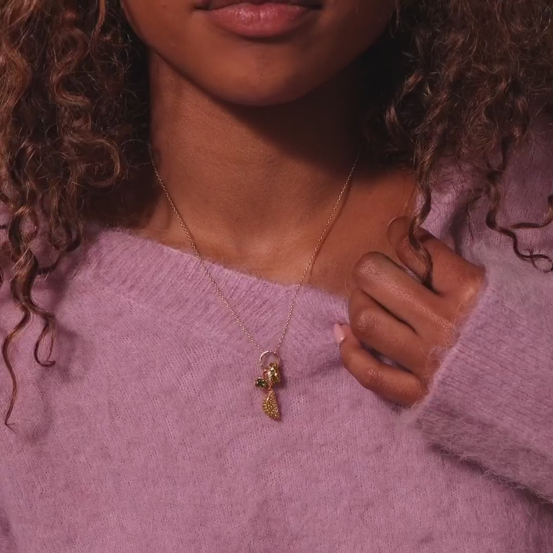 Square Bezel Diamond Charm