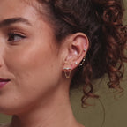 Opal & Diamond Chain Studs in Silver