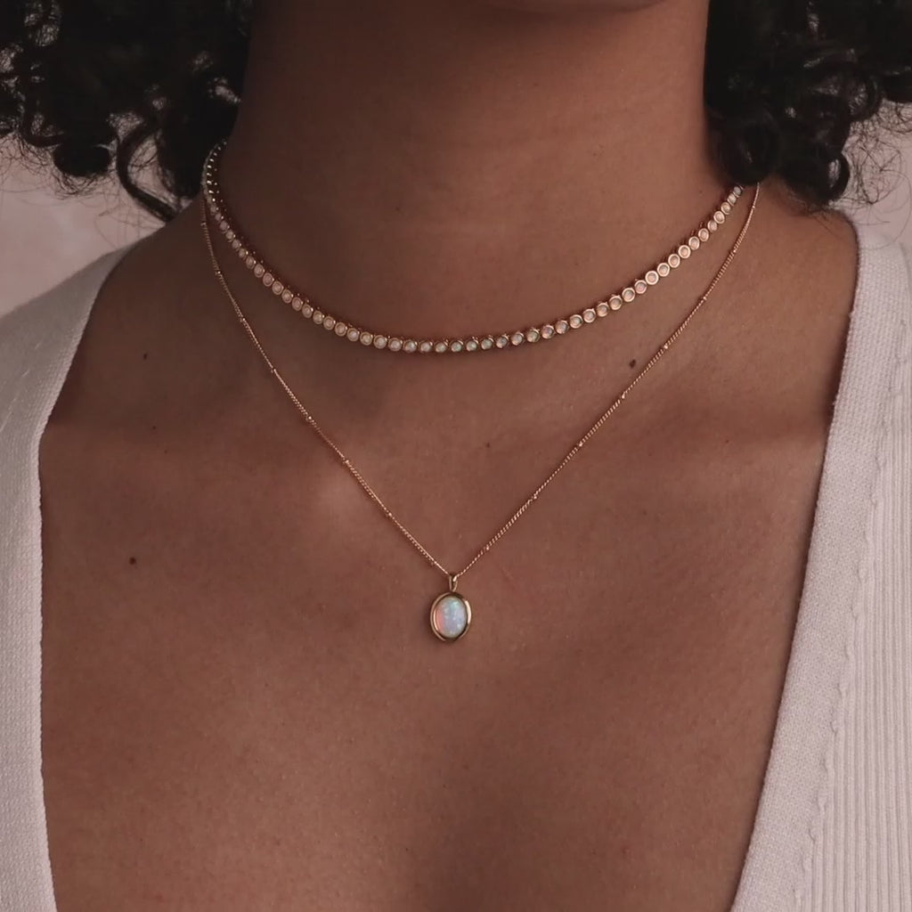 Opal Pendant Necklace