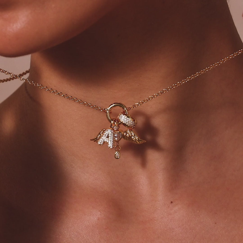 Bold Pave Dome Spacer Charm in 18K Gold