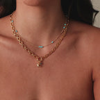 Oval Link Charm Necklace in 18K Gold