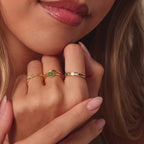 Round Jade Ring in 18K Gold