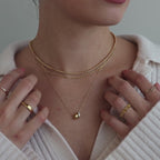 Pave Duo Circle Necklace