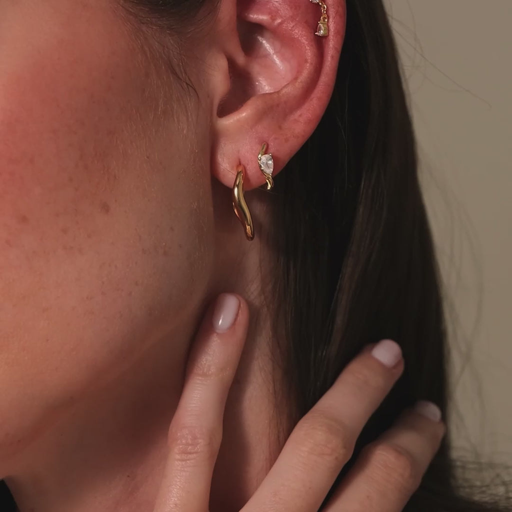 Organic Wave Earrings in Silver