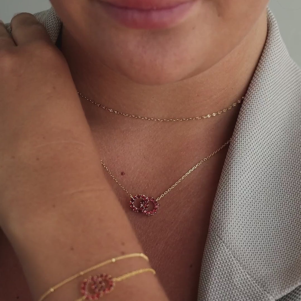 Collier Duo de Pierres de Naissance Entrelacées
