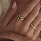 Art Deco Diamond Wave Ring