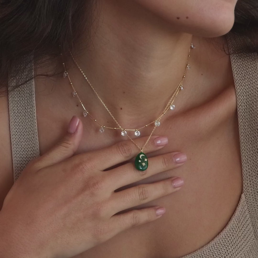 Celestial Jade Pendant Necklace