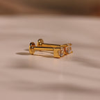 Diamond Flatback Studs Set in Silver