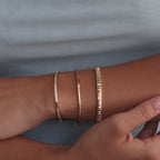 Skinny Diamond Bangle in Silver