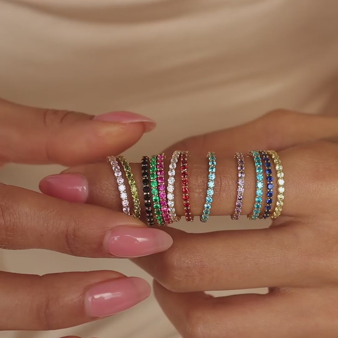 Eternity Tennis Birthstone Ring