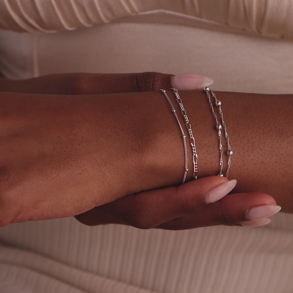 Bracelet chaîne de perles duo 
