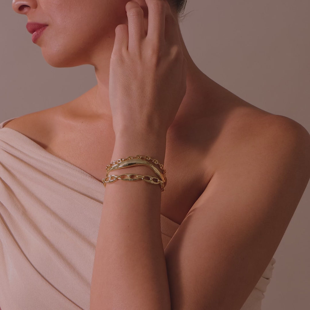 Organic Mariner Chain Bracelet in 18K Gold