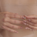 Cluster Baguette Birthstone Ring in 18K Gold
