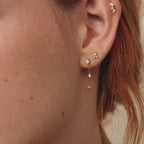 Boucles d'oreilles pendantes chaîne opale