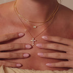 Marquise Opal Cross Necklace
