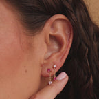 Pendientes colgantes de color rosa mixto