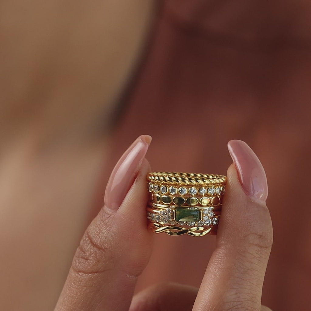 Agate Baguette Ring