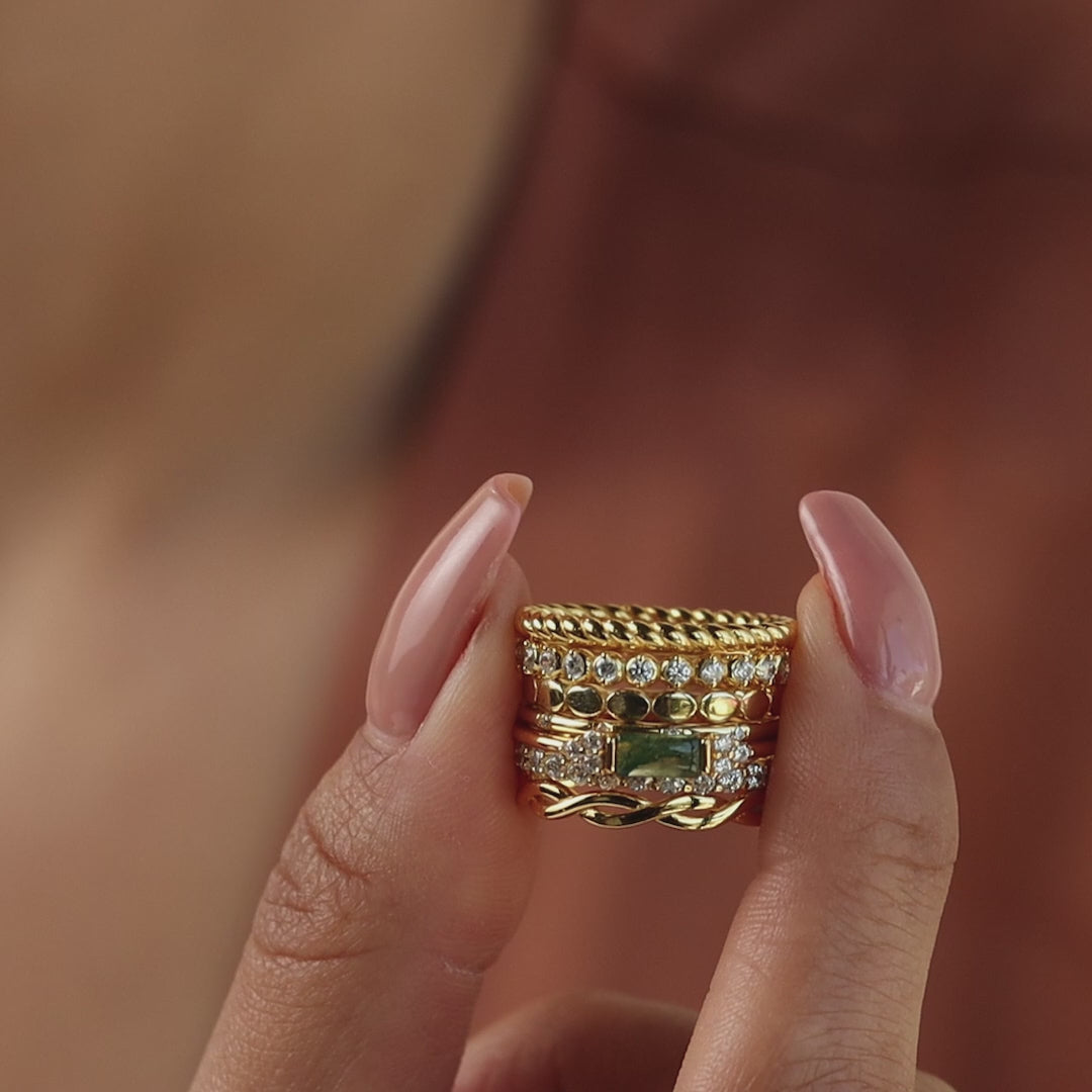 Agate Baguette Ring