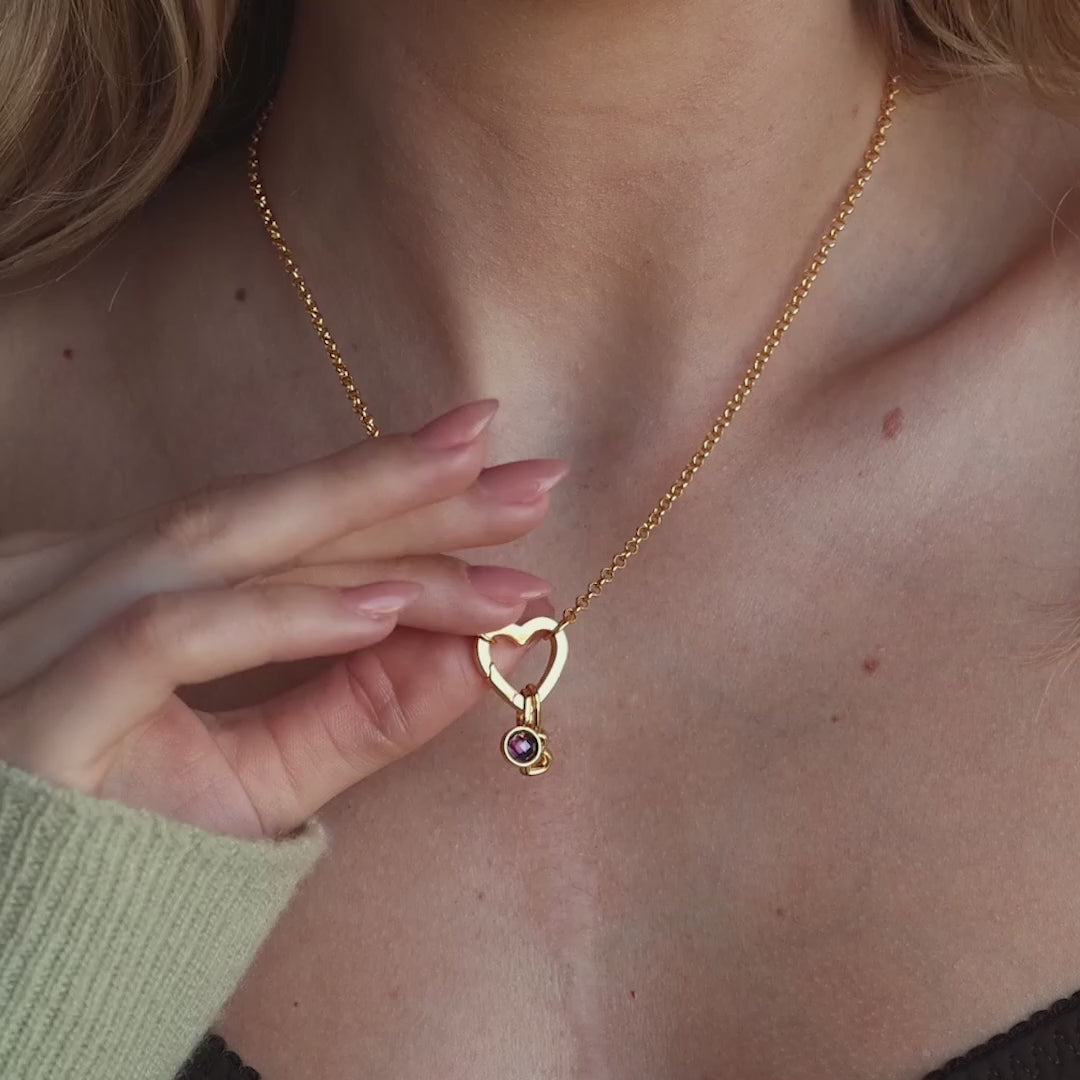 Rolo Heart Clasp Necklace