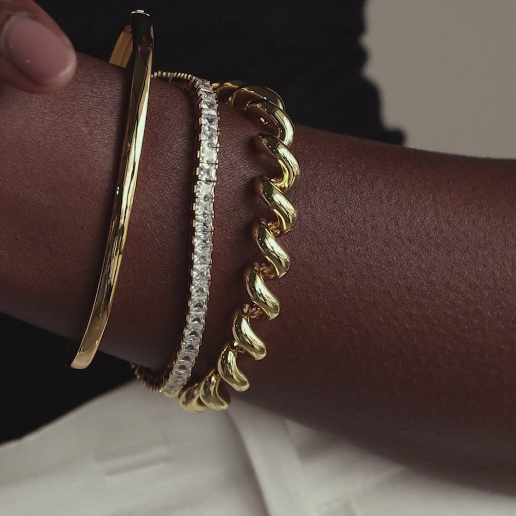 Twisted Chain Bracelet in 18K Gold