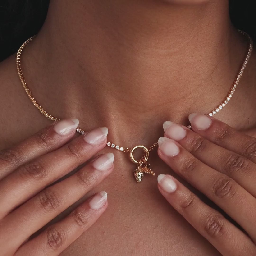 Diamond Tennis Clasp Necklace