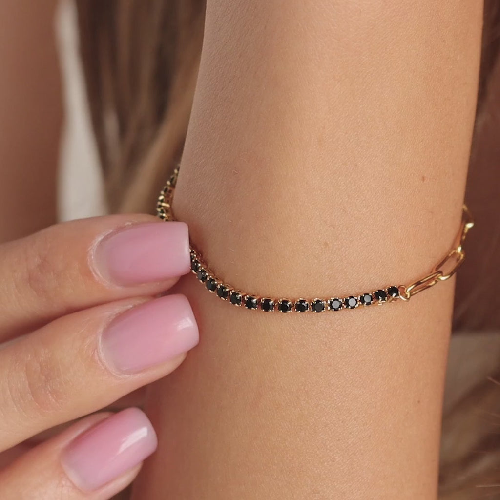 Black Diamond Tennis Bracelet