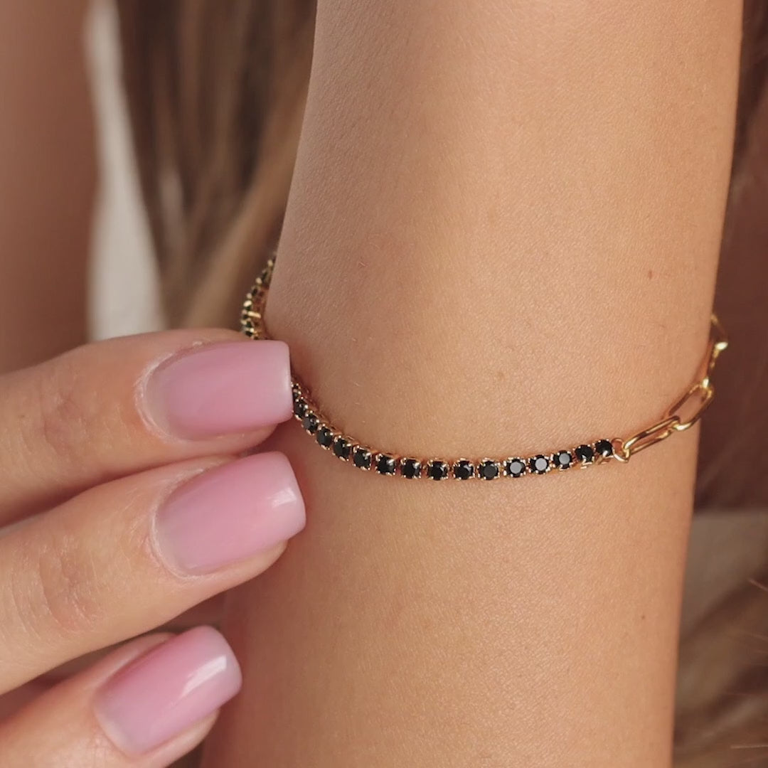Black Diamond Tennis Bracelet