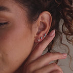 Tiny Duo Garnet Flatback Studs