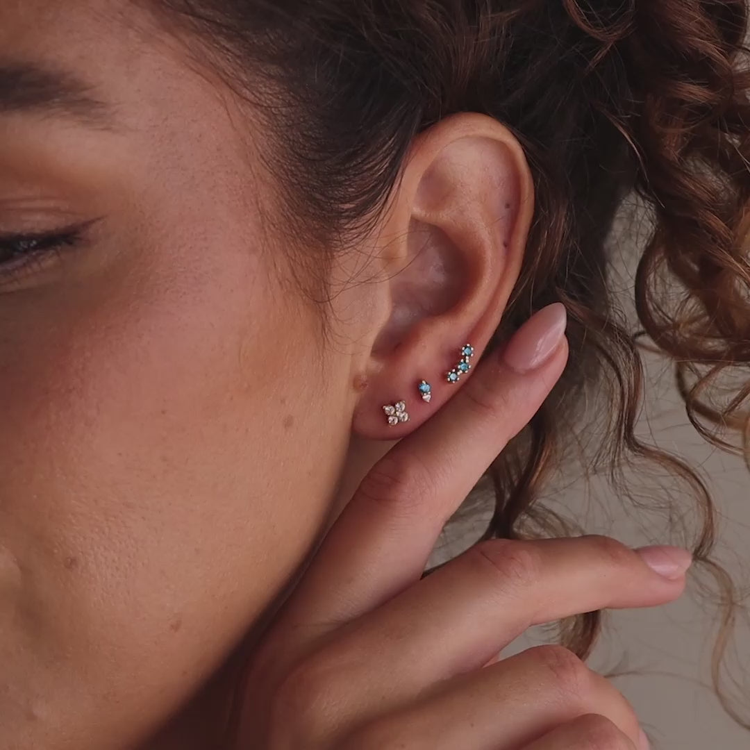 Tiny Duo Garnet Flatback Studs