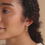 Boucles d'oreilles pendantes à maillons pavés