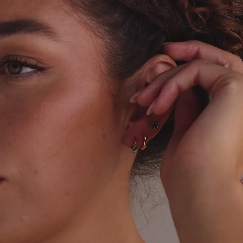 Rhombus Emerald Flatback Studs