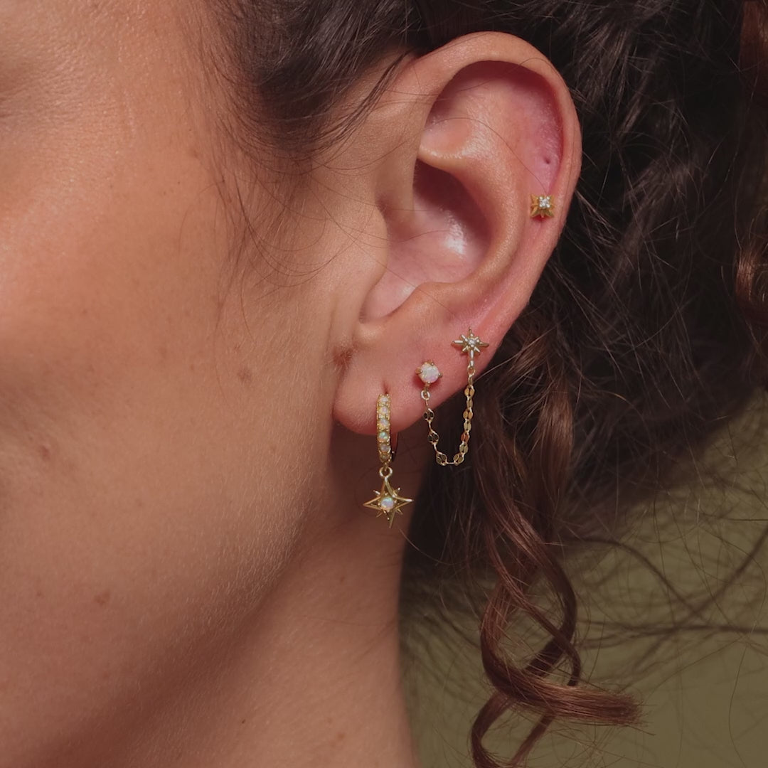 Opal & Star Duo Chain Studs