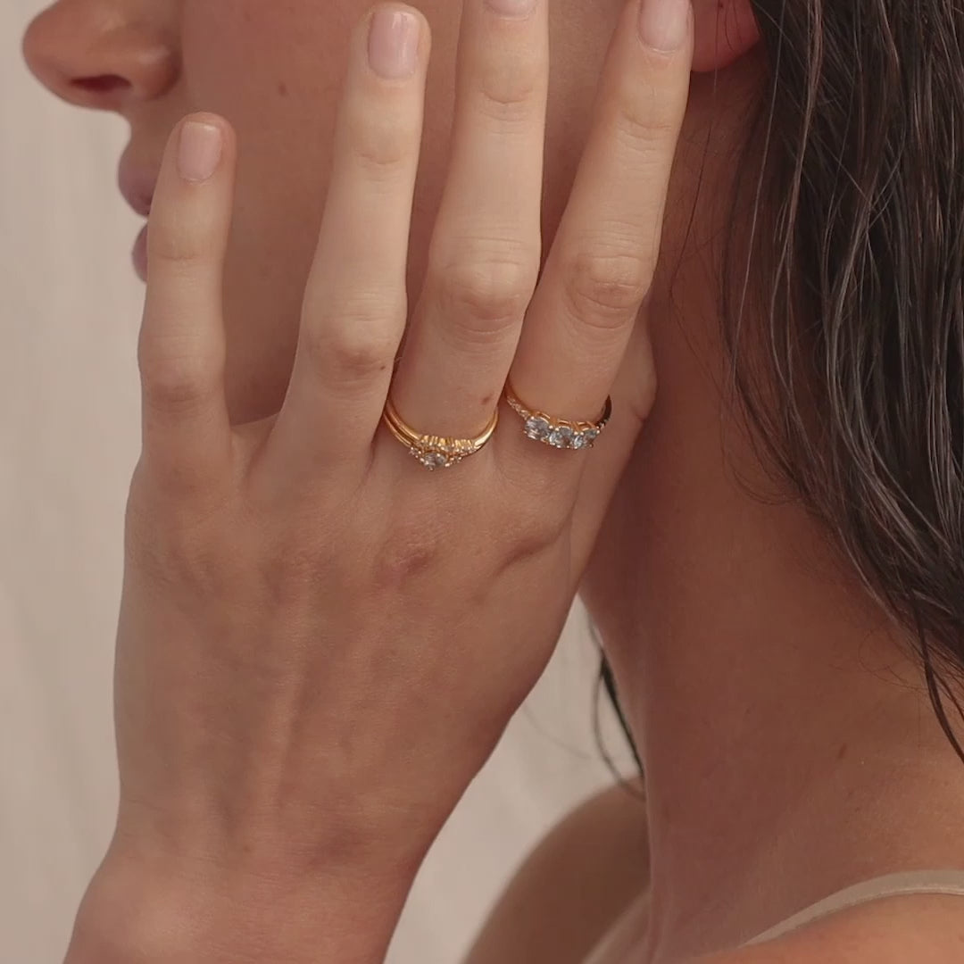 Conjunto de anillos apilables de diamantes