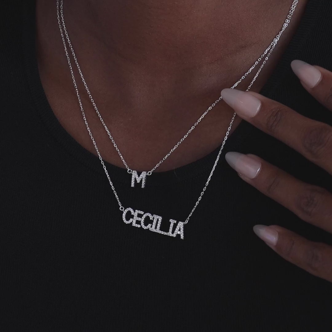 Pave Initial Necklace