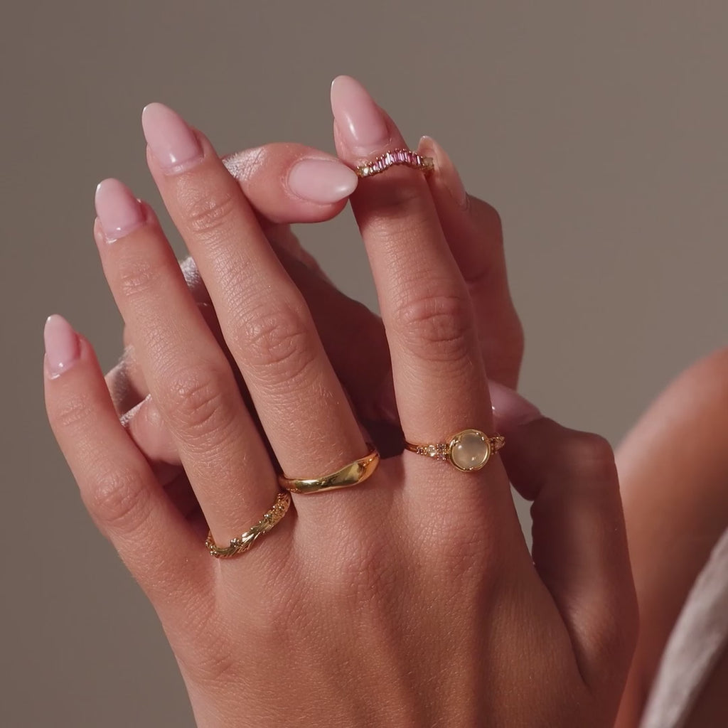 Moonstone Blush Ring Set