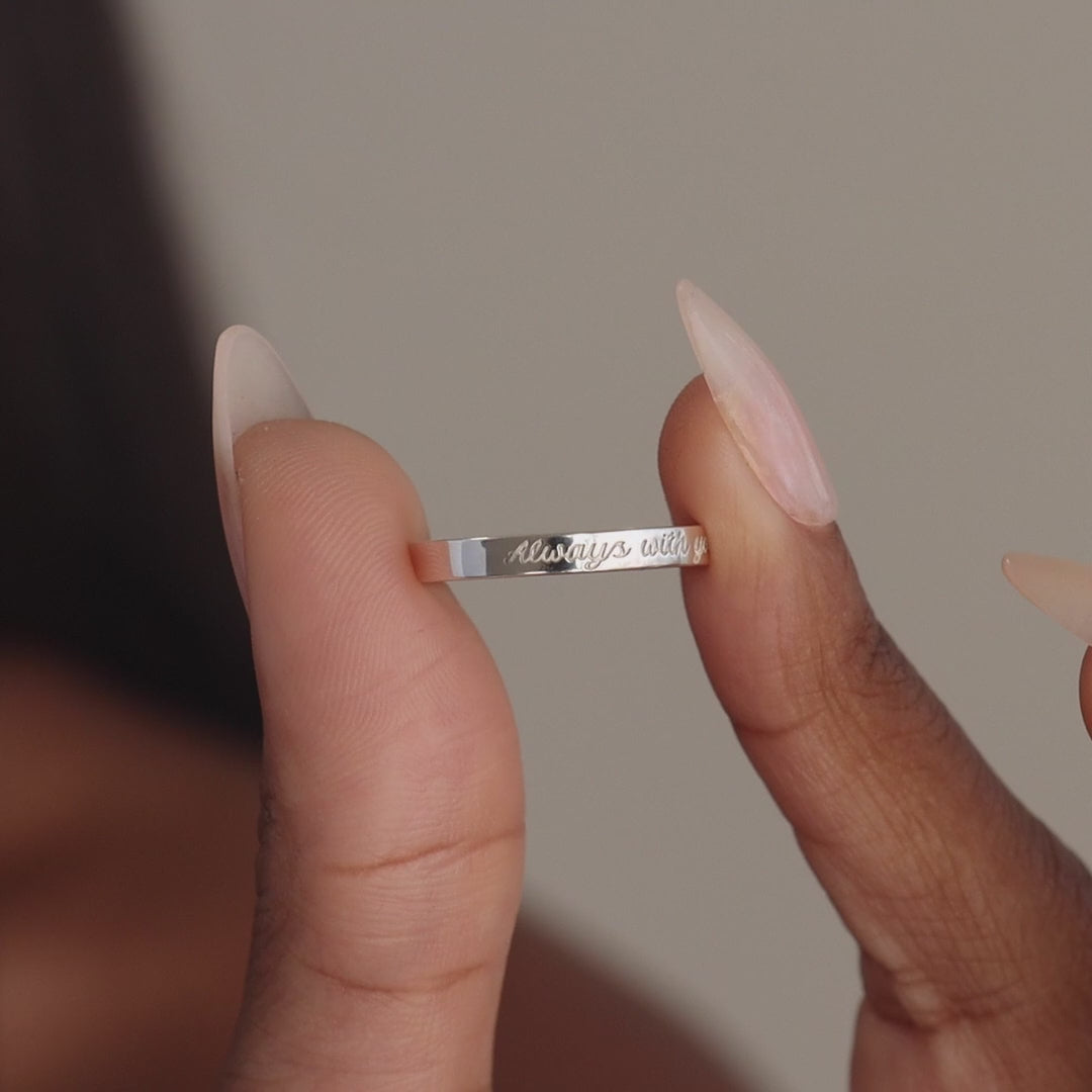 Ann Thin Message Ring in Silver