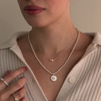 Dainty Duo Pearl Necklace in 18K Gold